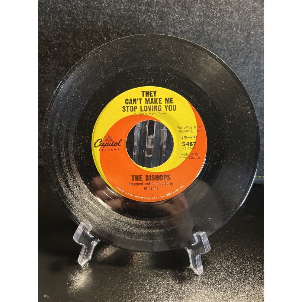 BISHOPS OUT OF SIGHT/THEY CAN'T MAKE ME STOP LOVING YOU‎ SOUL R&B  45 RPM RECORD